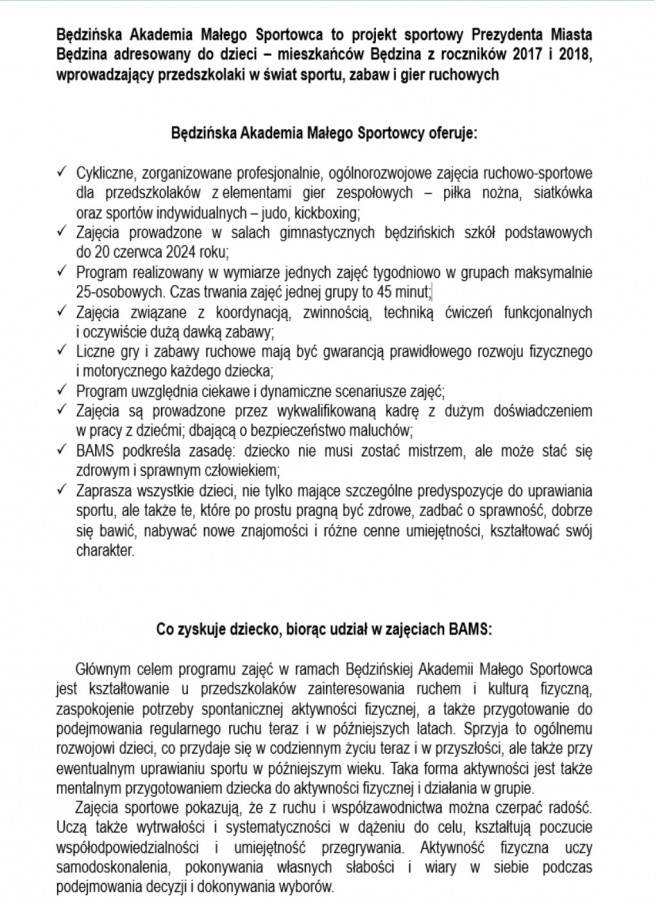 Będzińska Akademia Małego Sportowca