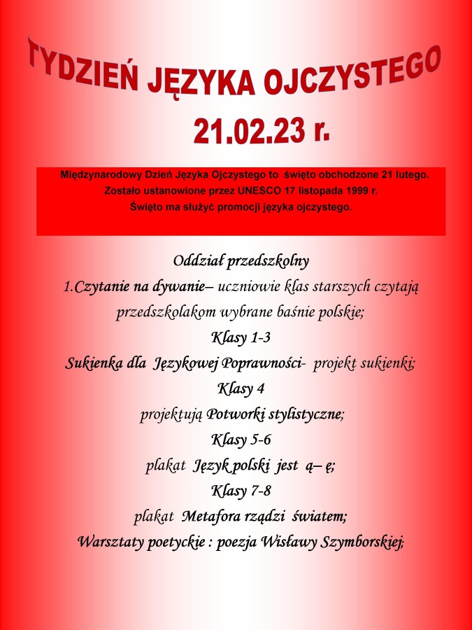 Tydzień Języka Ojczystego 